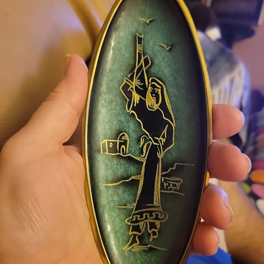 A.N Oppenheim hand engraved metal tray